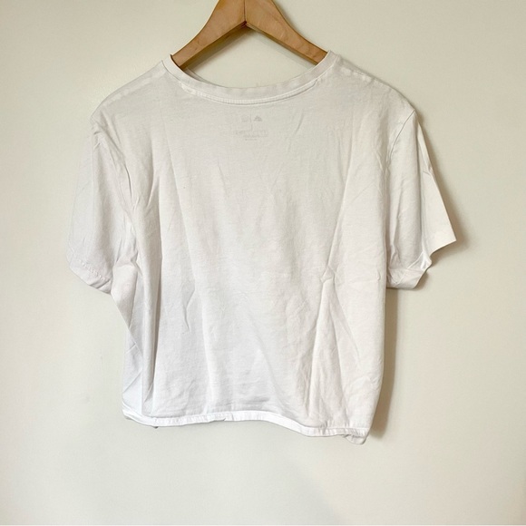 Adidas x Farm Rio Floral Logo Cropped White T Shirt Size Large - Picture 8 of 9